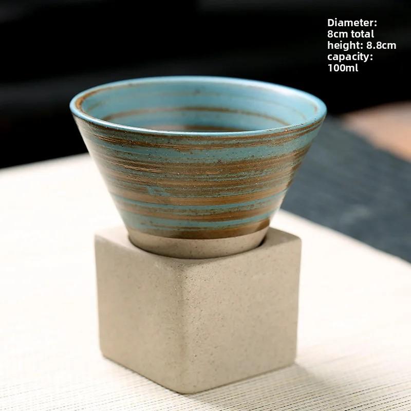 Kreative Kaffeetasse Japanische grobe Keramik Teetasse Grenzüberschreitende Explosion Keramiktasse Retro Wasserbecher Konische Tasse