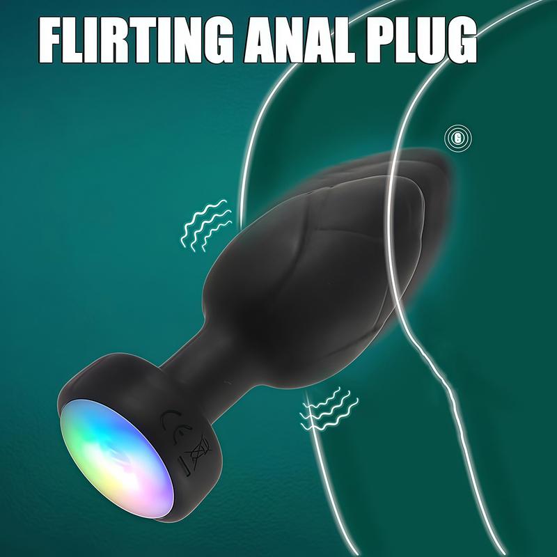 Anal Plug Vibrator Butt Plug Prostate Vibrating Massager Remote Control Female Masturbator Sex Toy for Couple with LED Light