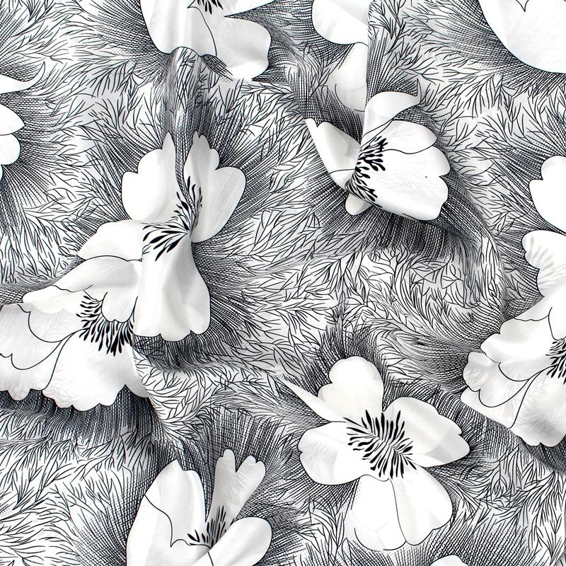 China Factory Supplier Pure Mulberry Silk Custom Printed Fabric Multi Color Silk Material Fabric