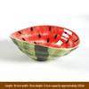 Hand-Painted Watermelon Design Large Ceramic Noodle Bowl with Underglaze Snails Pattern - Fresh, Deep & Stylish.