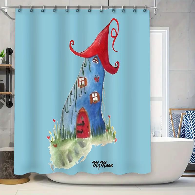 

Whimsical Cottagecore Shower Curtain Botanical Bluebell Forest Fairycore Backdrop Nature Inspired Home Decor Bathroom Art Vintag W60H190(CM)-1 Pcs
