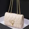 New Love Lock Buckle Chevr Chain Bag Small Fragrance Lady's Commuting Bag Versatile Shoulder Bag Small Square Bag