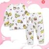 Autumn BabyLong Sleeve Car Printing Cotton O-Neck Shirt And Pants Cute Pajamas Set