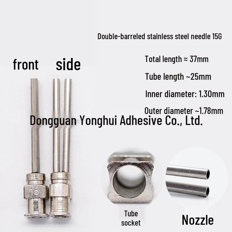 Stainless Steel 37mm Double-Tube Glue Dispensing Needle Valve
