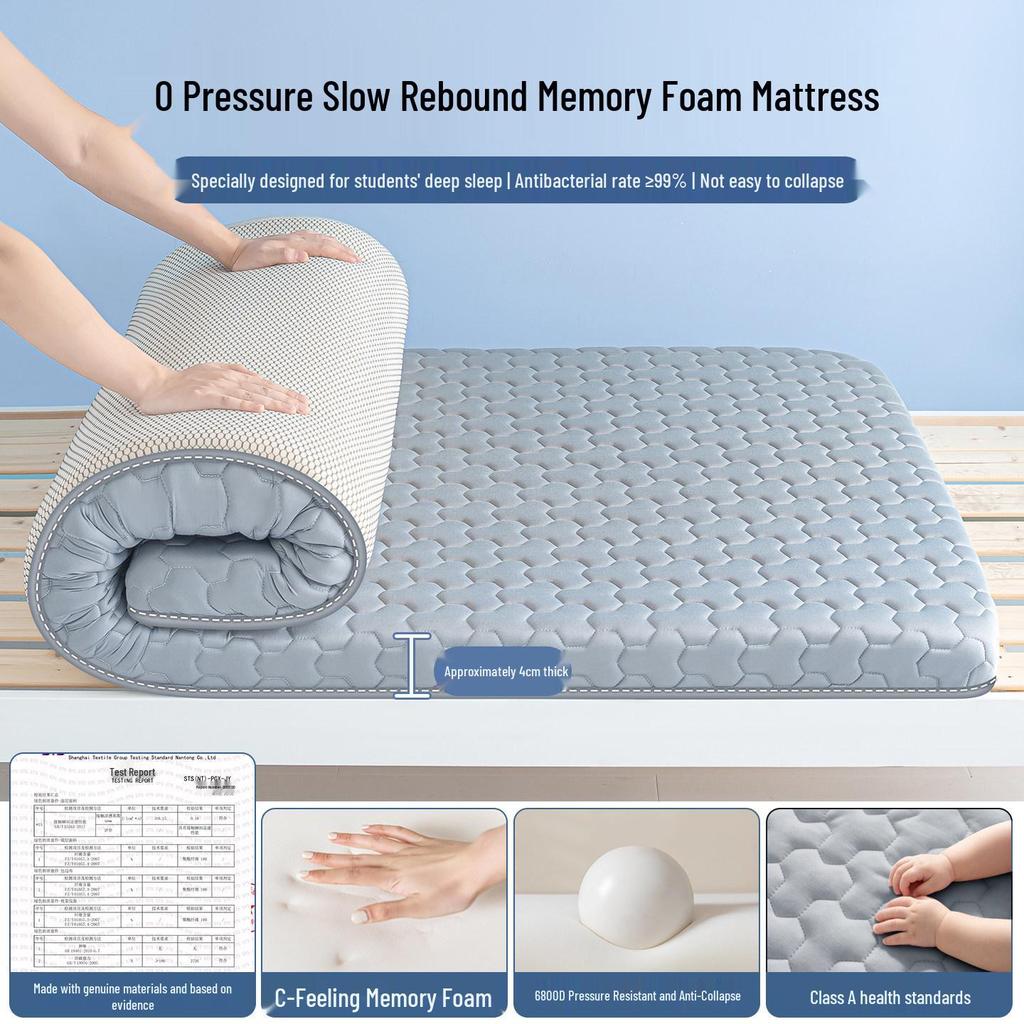 Soft Memory Foam Mattress Topper for Students - Single 90x190, Ideal for Dorms & Boarding
