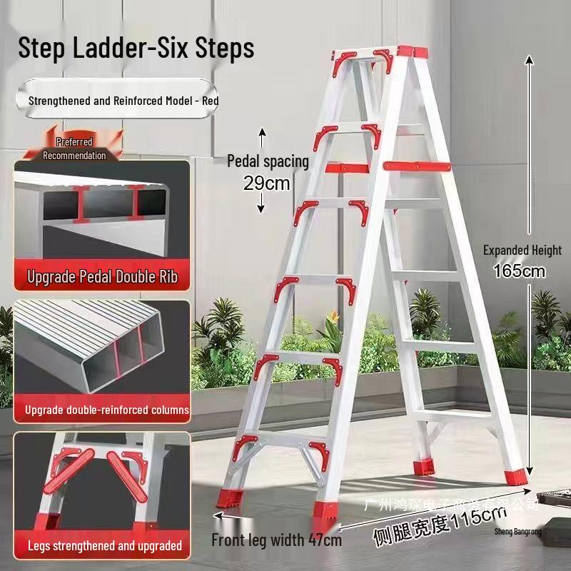 4m Aluminum Alloy A-Frame Ladder: Thickened, Non-Extendable, Foldable Household and Engineering Use