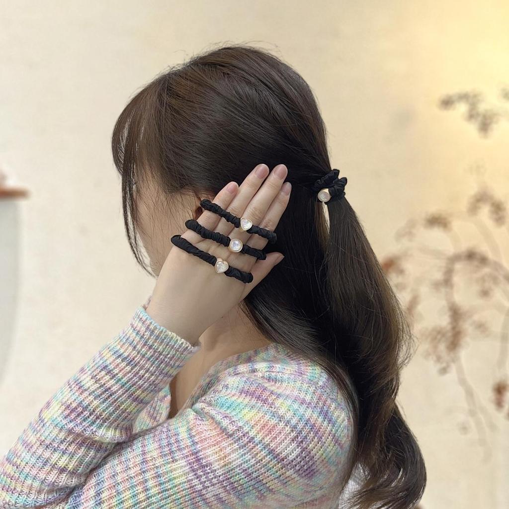 2Pcs Heart Round Headband Hair Ring Head Rope Fashion Headwear For Girl Sweet Rubber Band Hair Accessories