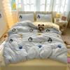 Applique Embroidery Ins Towel Embroidery Washed Cotton Four-piece Quilt Cover Bed Sheet Dormitory Three-piece Bedding Set Bed Sheet Quilt Cover