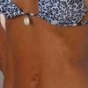 European and American New Sexy Splicing Leopard Print Bikini Two-piece Shell Decorative Lace-up Split Swimsuit