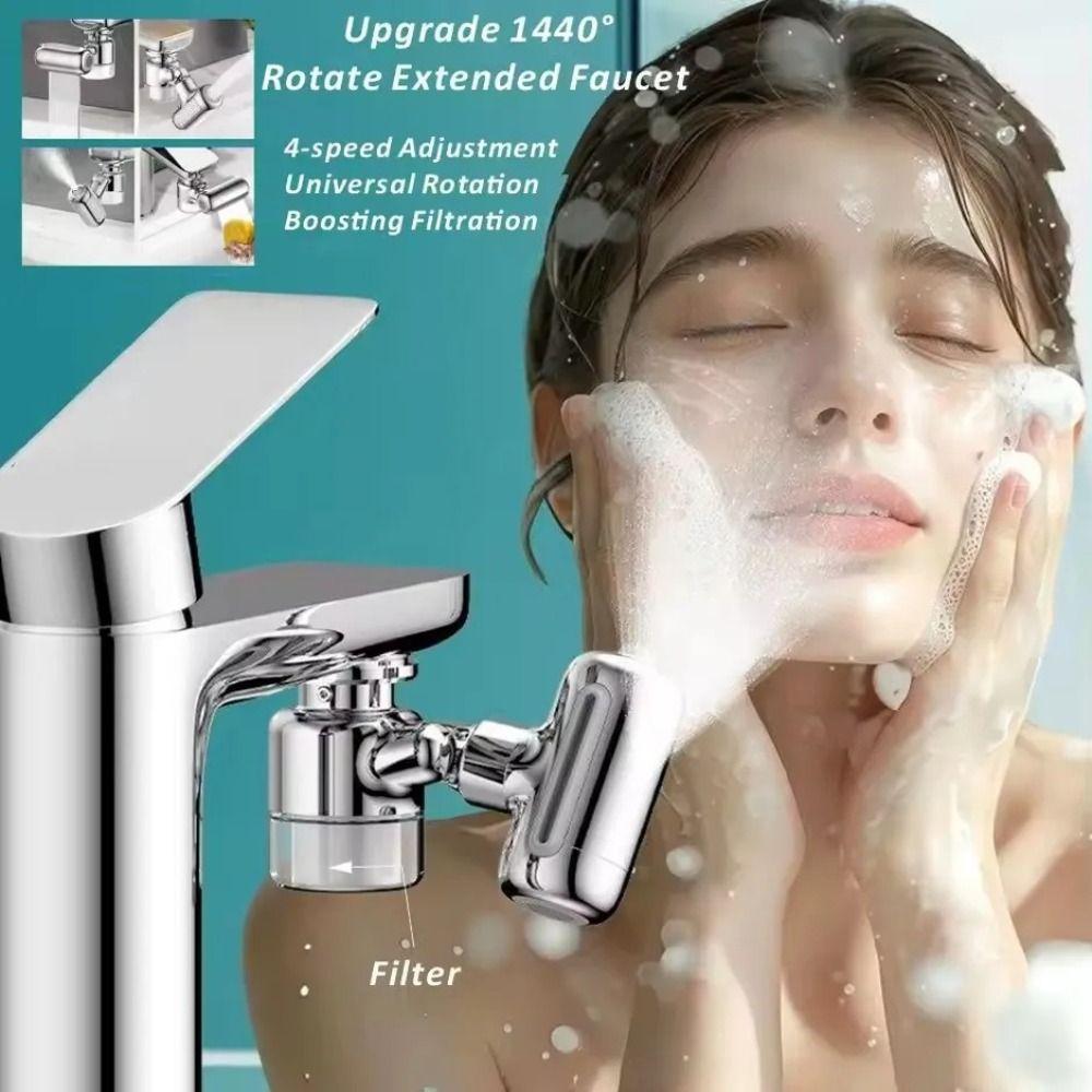 4 Modes Water Outlet Faucet Water Extension Flexible Faucet Arm Bathroom Basin