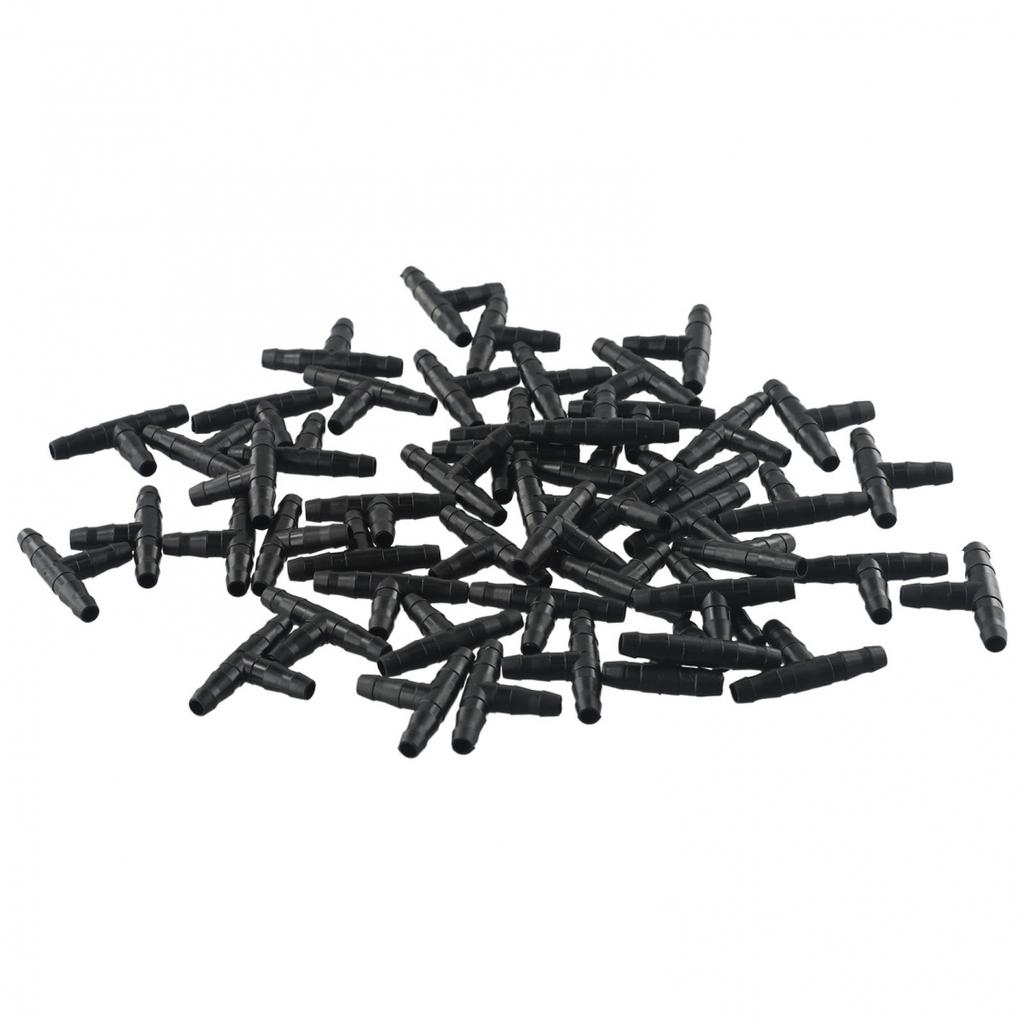 50pcs Practical Drip Sprinkler Irrigation Barbed Tee Connector for 4/7mm Hose