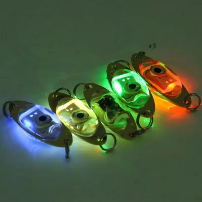 1 Pcs Mini Fishing Lure LED Light Deep Drop Underwater Eye Shape Fishing Squid Fishing Bait Luminous Lure for Attracting Fish