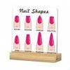 Nail Shape Display Sign SelfStanding Clear for Manicurists, Manicure Stations,
