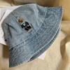 Versatile Denim Fishing Cap Korean Sun Protection Hat Cute Denim Bucket Cap  Spring Summer