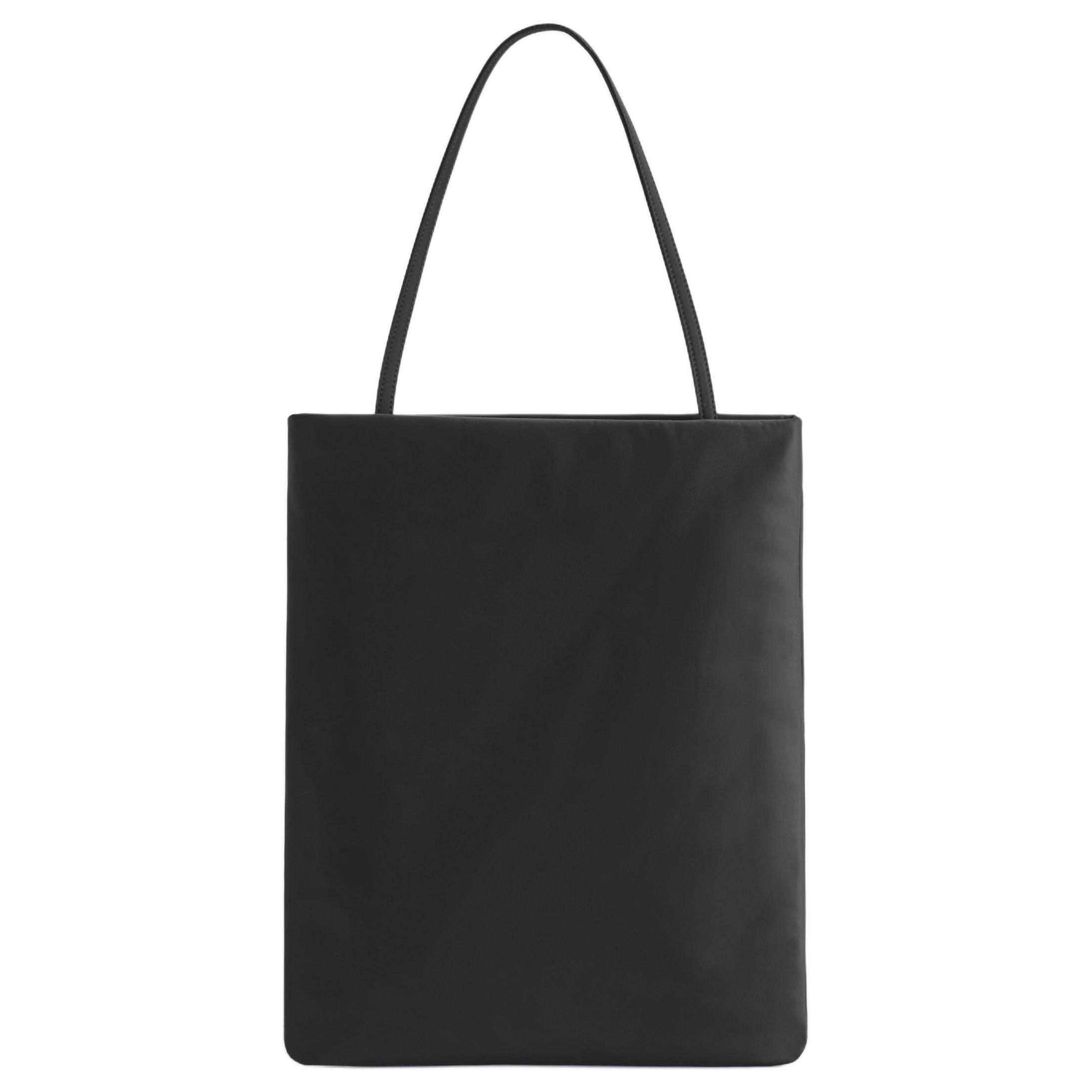 

COS Solid Color Minimalist Nylon Tote Bag Shopping Bag Shoulder Bag Regular Women tote bags Black 1288420001 Black