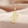 LIKGREAT Biblical Hebrew Calligraphy Necklace Earring Keyring Stainless Steel Jerusalem Verse Pendant Je Prayer Jewelry