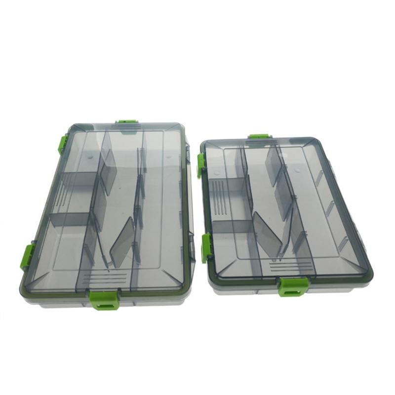 Wasserdichte Angelzubehör-Organizerbox Tackle-Einsatzbox mit verstellbaren Einsätzen Transparente Aufbewahrungsbox für Angelköder