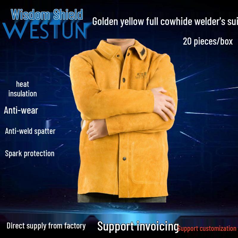 VESTUN Welding Suit: Heat-Resistant Cowhide Workwear Set