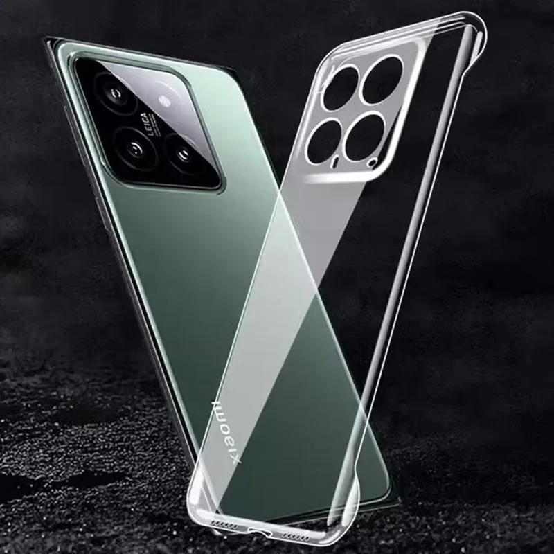 Frameless Slim Clear Hard Back Cover Case On For Xiaomi 14 Ultra Pro Xiaomi14 Pro Xiaomi14 Ultra 5G ShockProof Coque Phone Cases