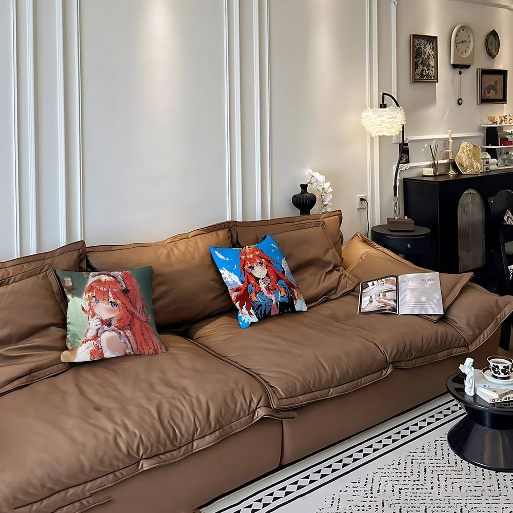 Anime N-Nakano-Itsuki Cushion Cover Inches Farmhouse Decor Home Throw Pillow Covers For Couch Decorations