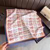 Korean Style Cute Trojan Printed Silk Feel Square Scarf For Women