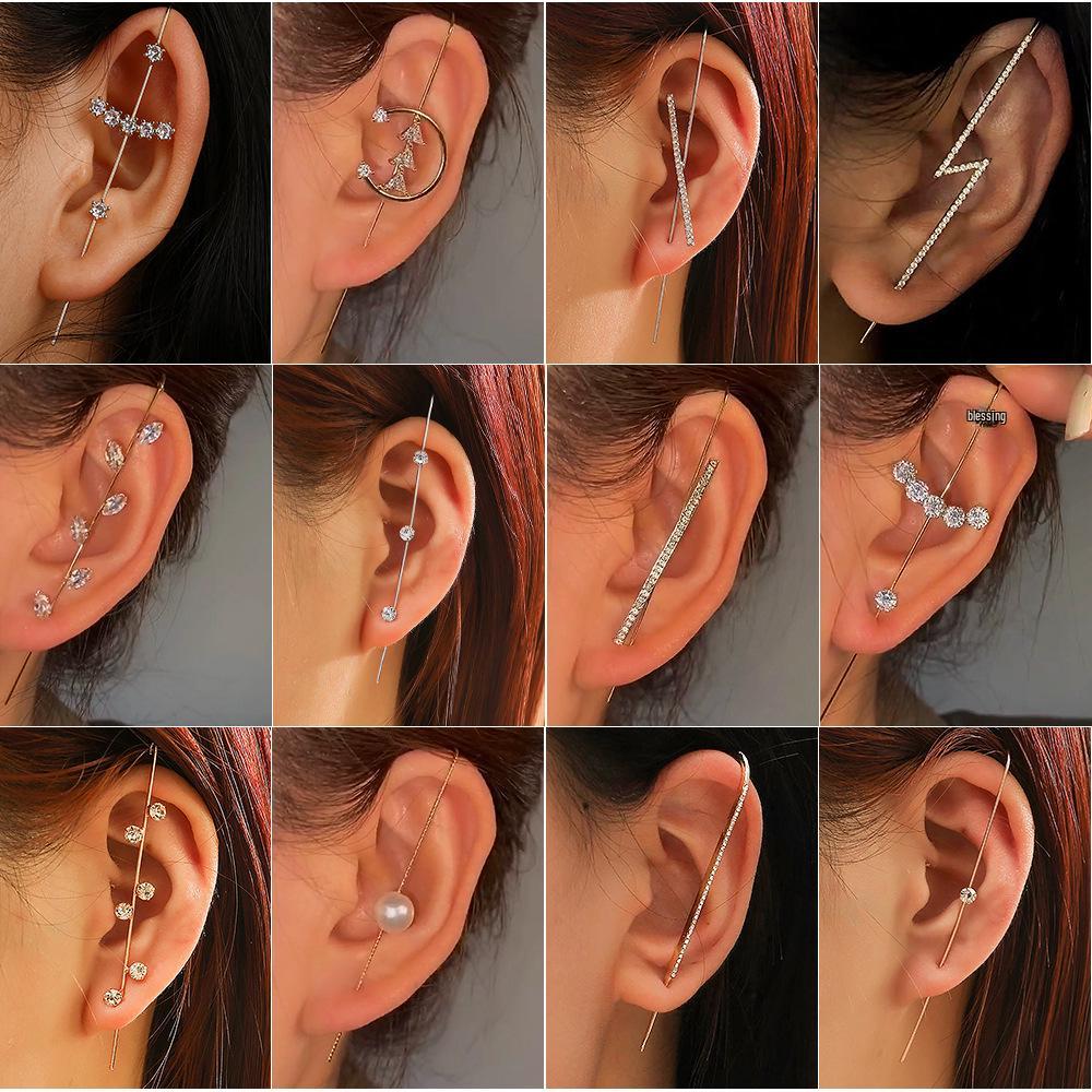 

Modern Diamond Leaf Lightning Earrings: Unique Hook Style for Pierced Ears