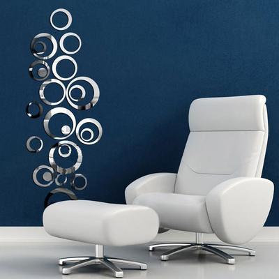 Circles Mirror Style Removable Decal Vinyl Art Wall Sticker Home Decor