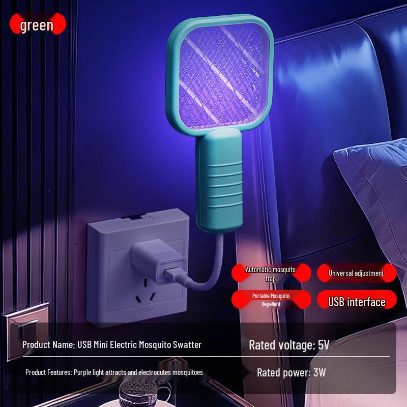 Electric Mosquito Killer Lamp: Dual-Function Purple Light Lure & Household Repellent for Portable Outdoor Protection.