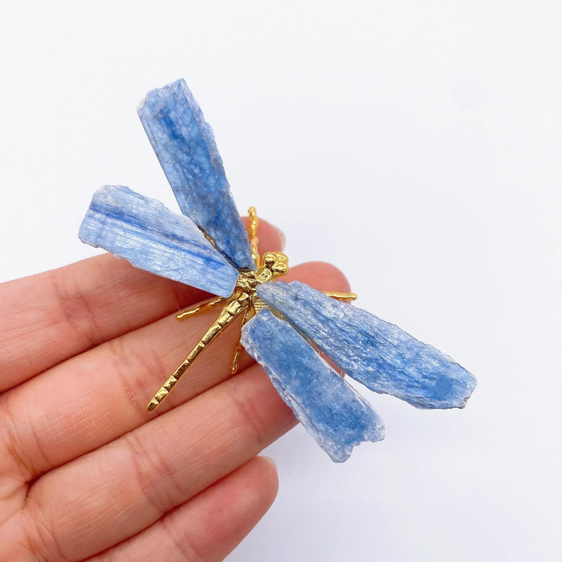 

Natural Blue Kyanite Dragonfly Crystal Figurine Healing Butterfly Mineral Home Decor Reiki Chakra Gift Crystal Stone Spar Crafts 1PC