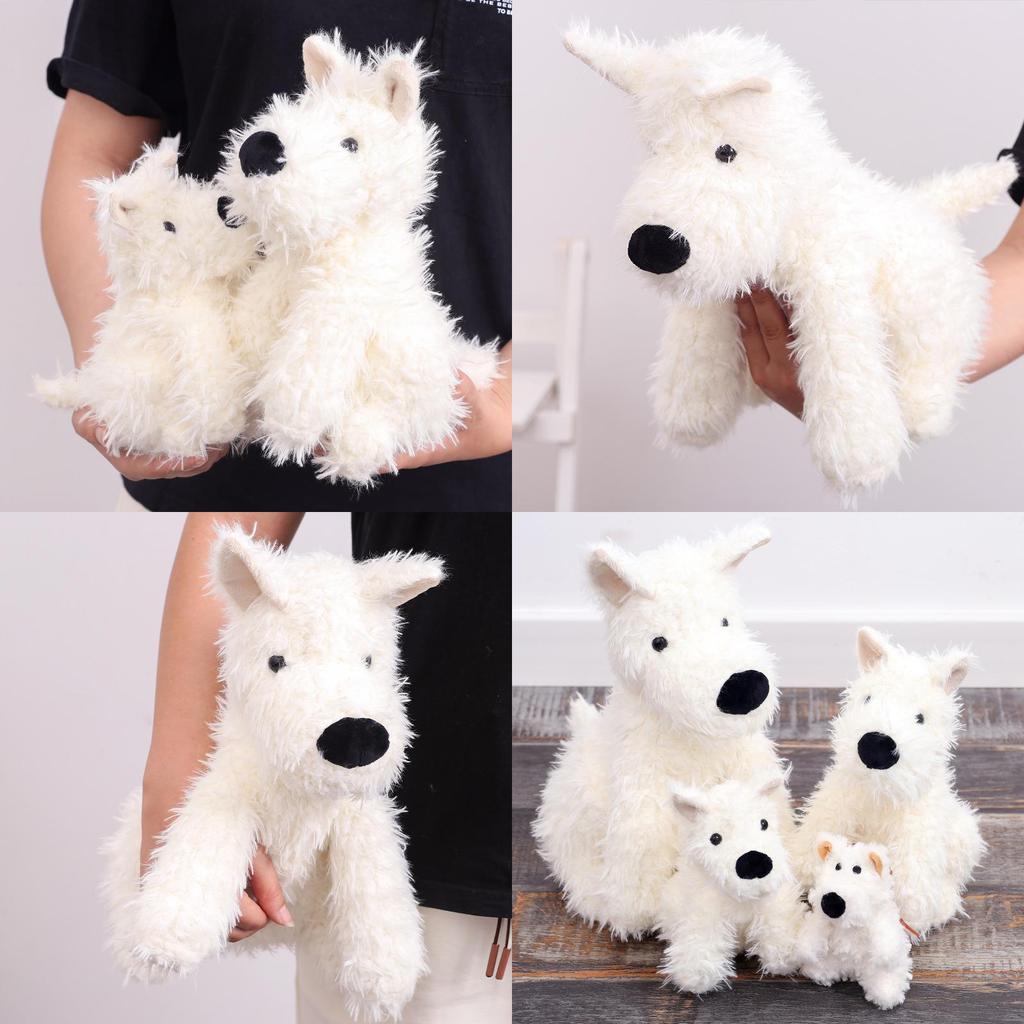 Cute Cartoon White West Highland Dog Plush Toy Doll For Dog Lovers