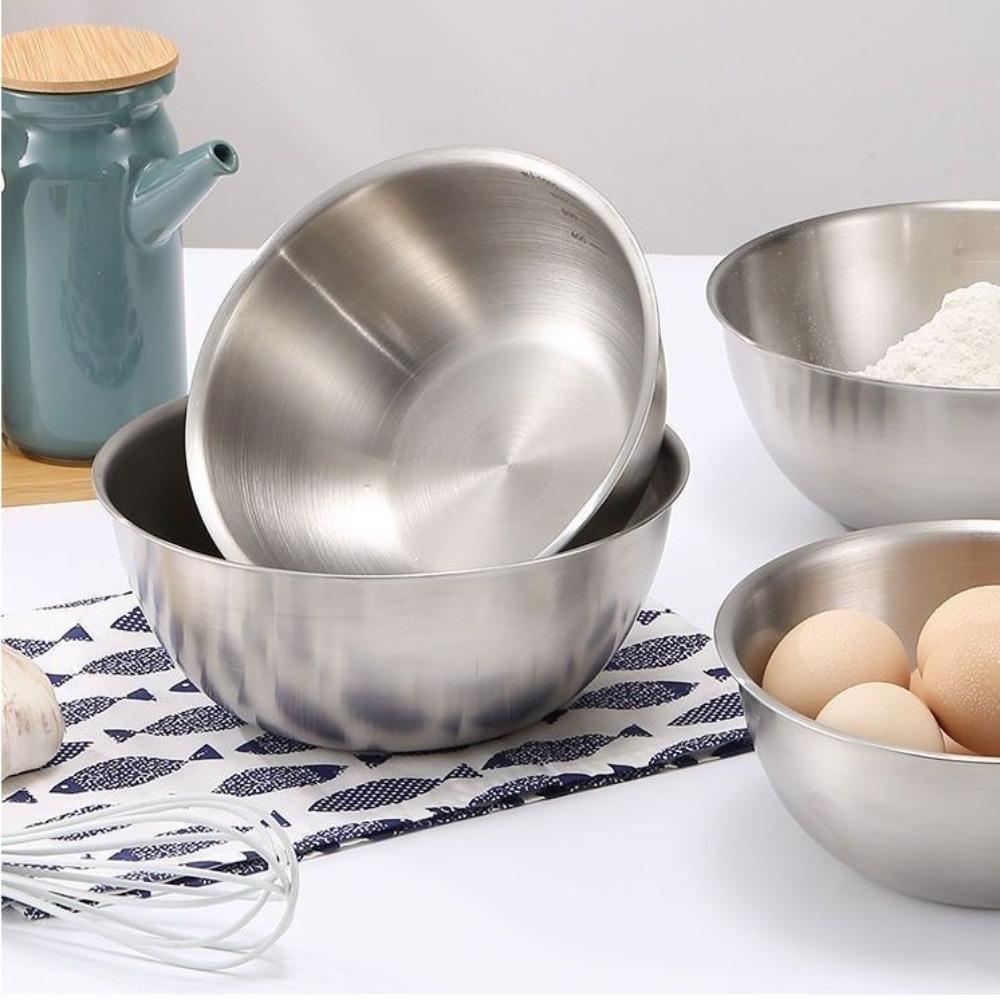 Stainless Steel Soup Rice Bowl Anti-Scalding Noodles Bowl Dish Container Food Tableware