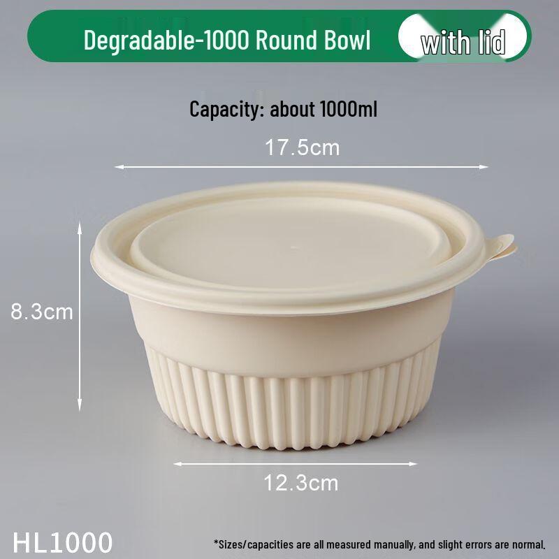 

COFLYEE Disposable Corn Starch Round Bowl Food Containers