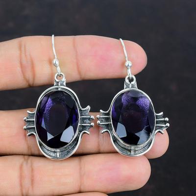 Faceted African Amethyst Earring 925 Sterling Silver Earrings Handmade Gemstone Earring Dainty Earring African Amethyst Jewelry Gift For Her