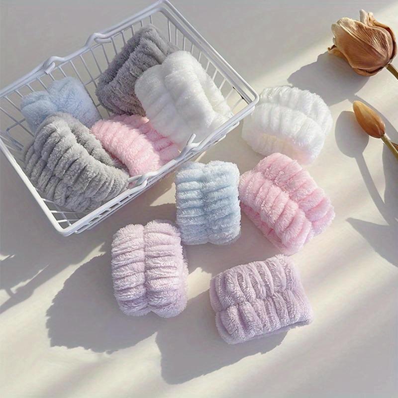 2PCS Reusable Spa Wrist Washband Soft Microfiber Towel Wristbands For Washing Face Women Girl Yoga Running Sport Wrist Sweatband