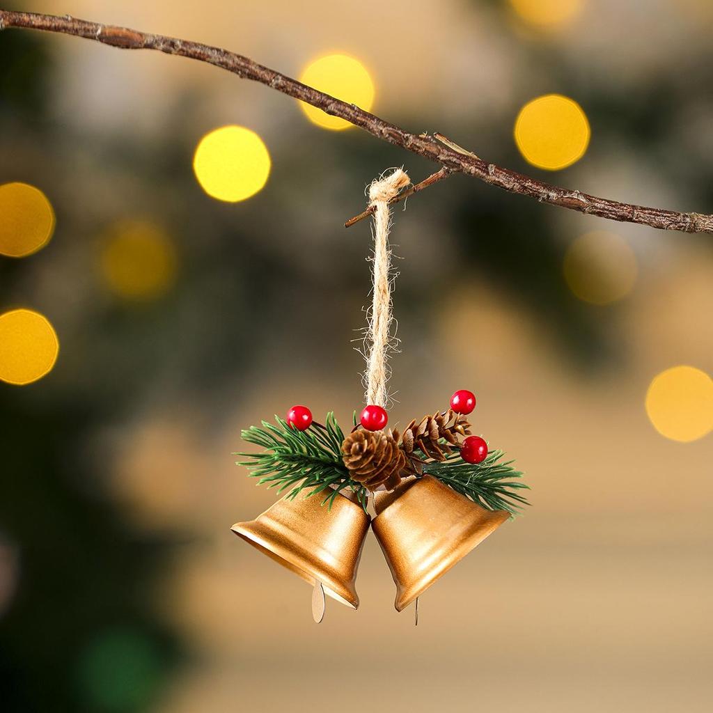 Christmas & New Year Tree Bell Pendant with Pinecone Chime Decoration