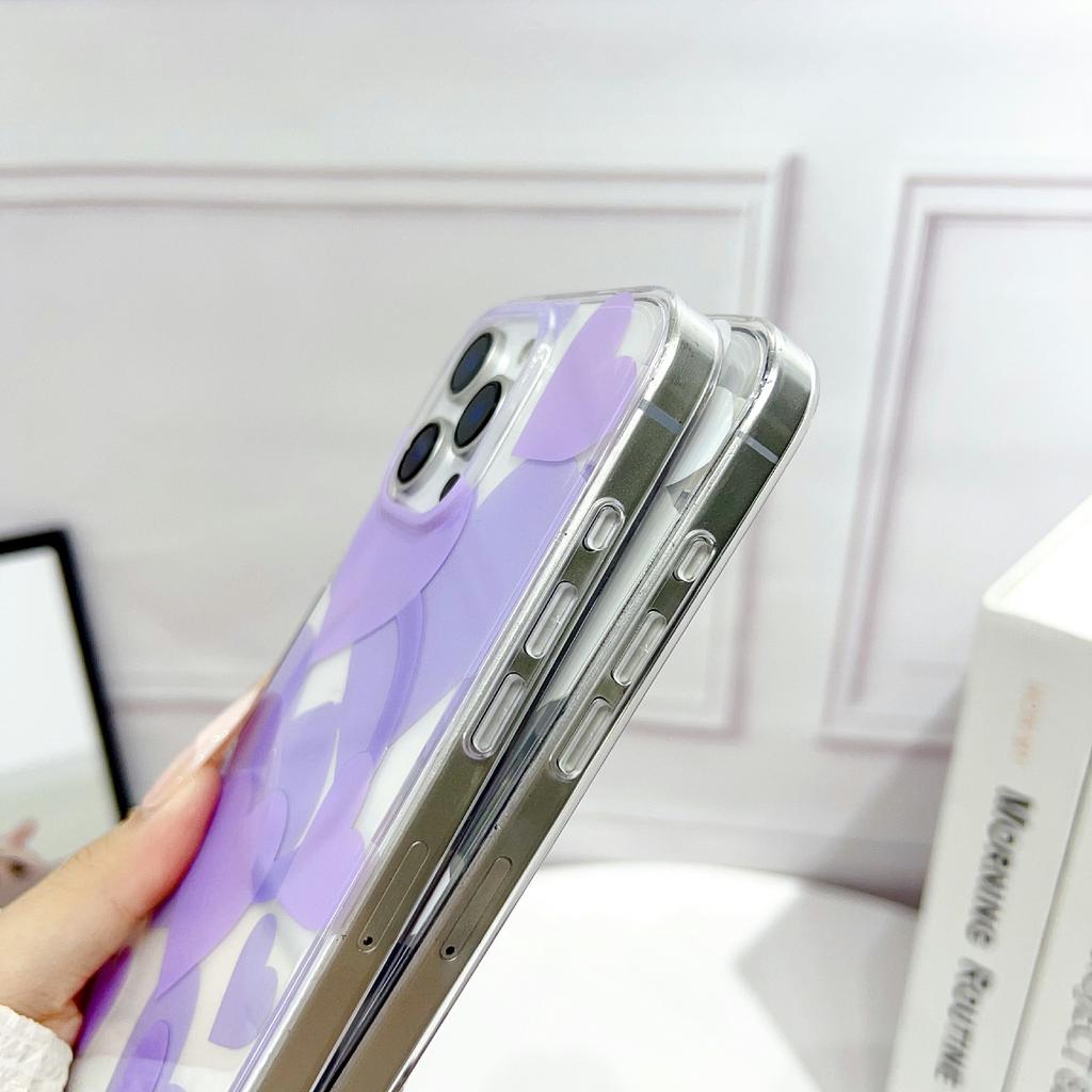 For iPhone 16 Pro Max Case Heart Pattern TPU + PC Protective Phone Cover Compatible with MagSafe