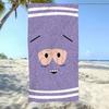 Funny Cartoon Face Beach Towel Flat Print Red Eyes Purple Microfiber Bath Towel for Travel Pool Outdoor Vacation Humor Gift
