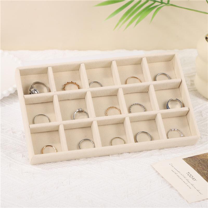 Velvet Jewelry Display Tray With Multi Compartments For Rings Earrings Bracelets Necklaces Storage Box Organizer Case