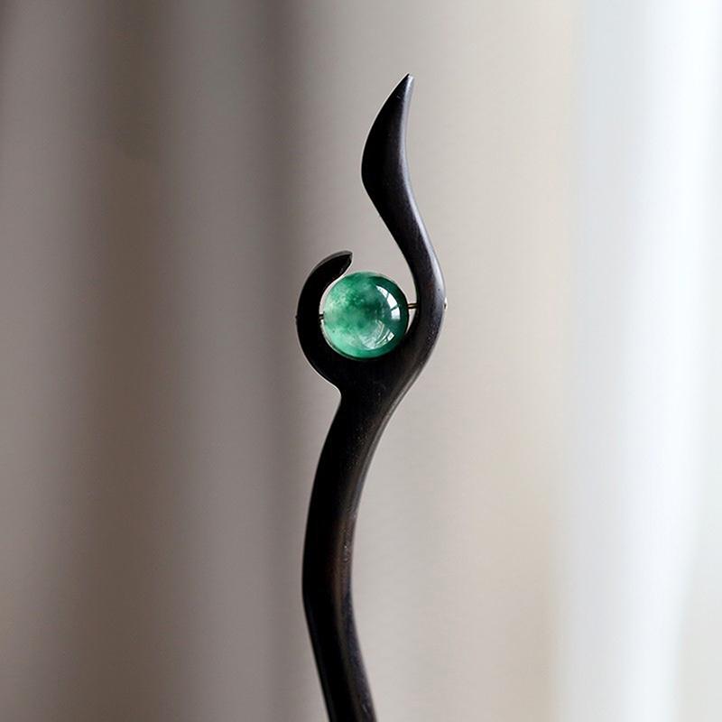 Chinese Style Imitation Jade Wooden Hair Sticks Simple Retro Hair Forks Hairpins For Women Girls Hair Bun Fixed Hair Jewelry