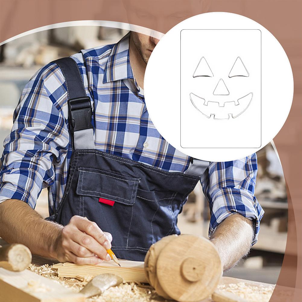 Pumpkin Ghost Bats Face Decorative Painting Stencils Acrylic Carving Stencils for DIY Pumpkin Carving Wood Walls Art Decor