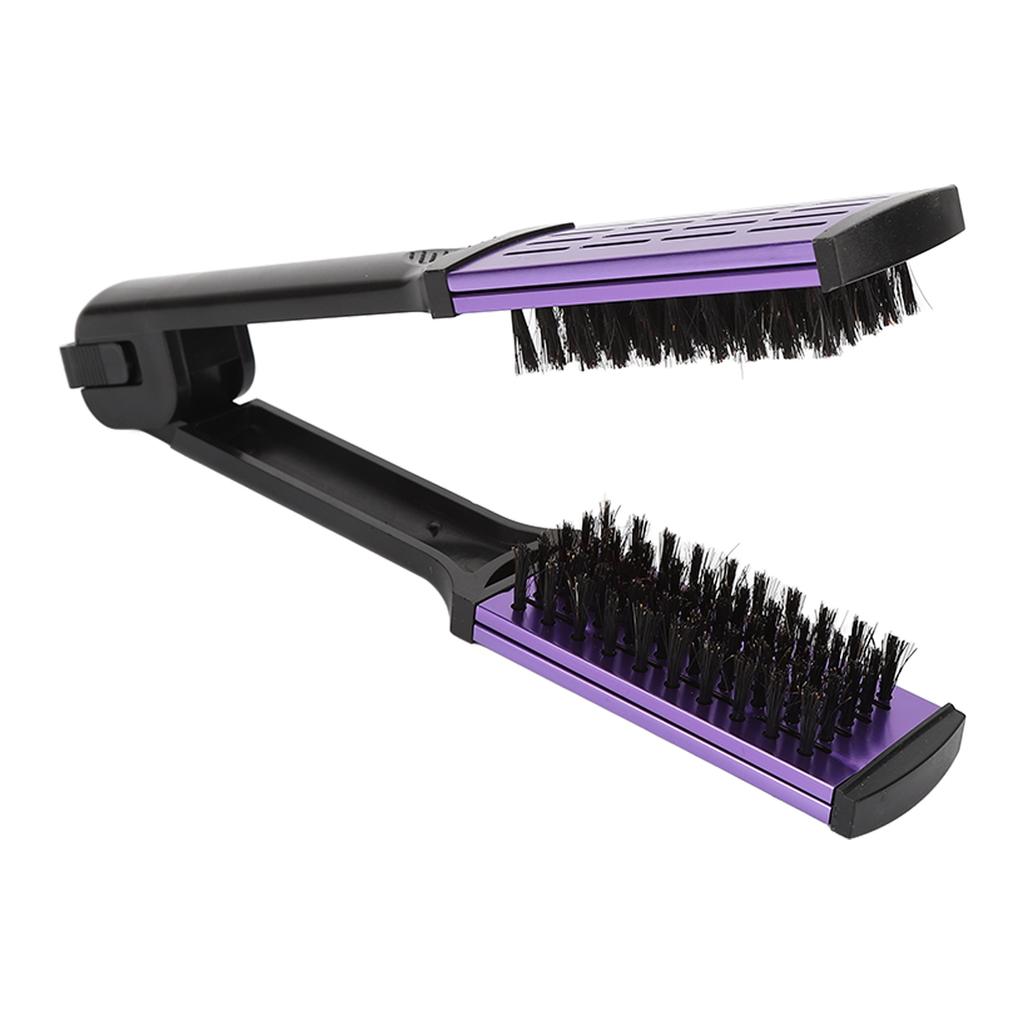 Clamp Flat Brush Double Sided Hair Straightening Artificial Bristle Splint Flat Brush