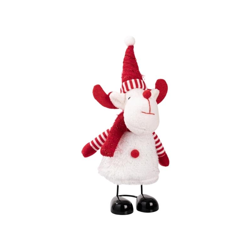 

Christmas Themed Bouncy Spring Base Snowman Santa Ornament For Holiday Tabletop Shelf Decoration Set
