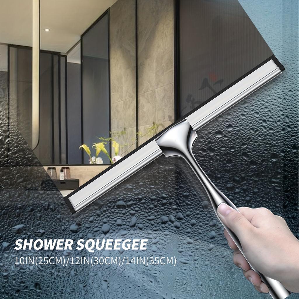 Handheld Shower Squeegee with Hook, Glass Wiper, Window Squeegee, Water Removal Scraper, Suitable for Shower Doors, Bathroom, Window And Car Glass