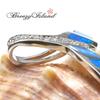 [Breezy Island] Hawaiian Jewelry Pendant Top - Whale Tail - A lucky charm with the beautiful sparkle of opal that brings good fortune.