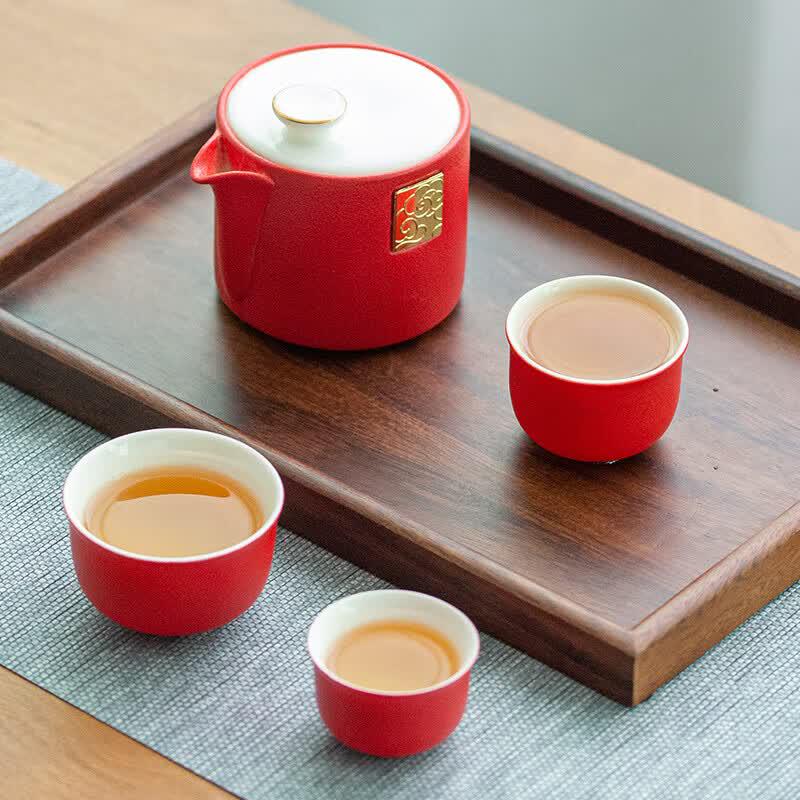 

Duoyangwu Gilded Ruyi Travel Tea Set