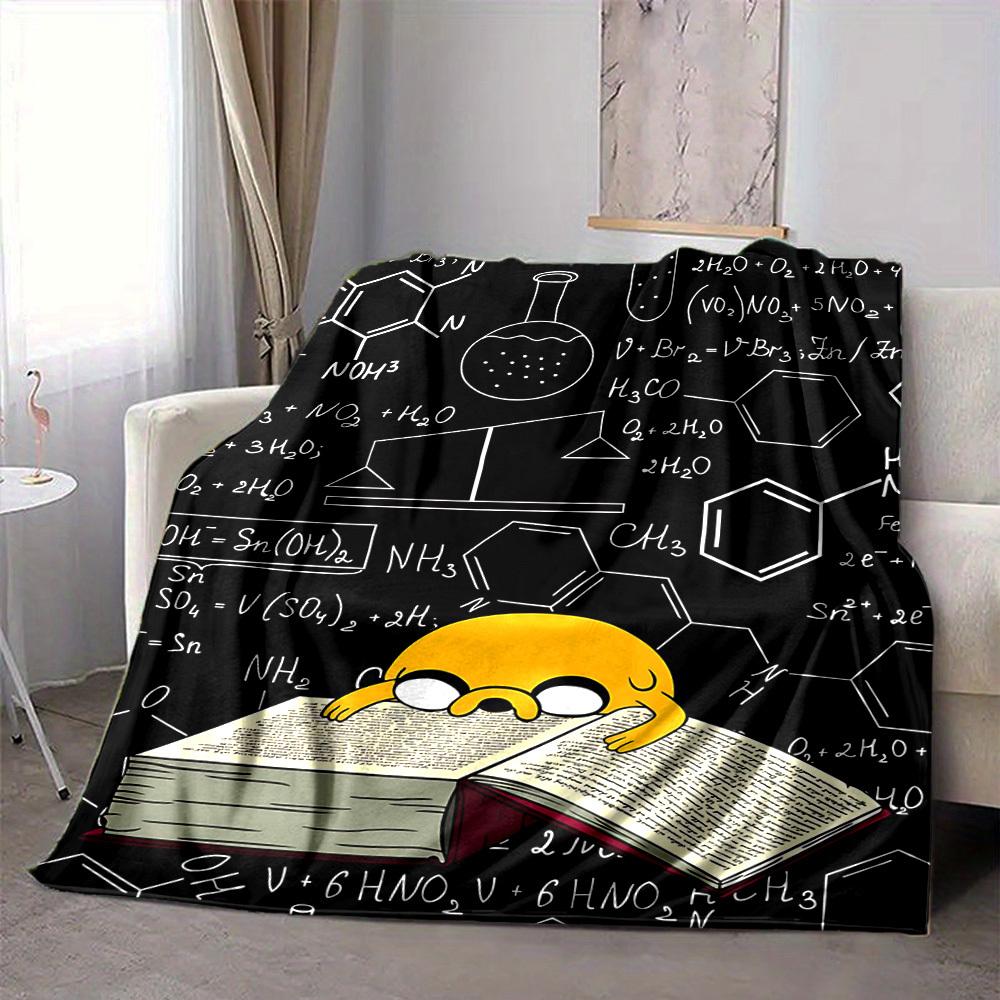1pc Jake the Dog Flannel Throw Blanket HD Printed Lightweight Soft Warm All Season Blanket for Sofa, Bed, Travel, Camping Machine Washable