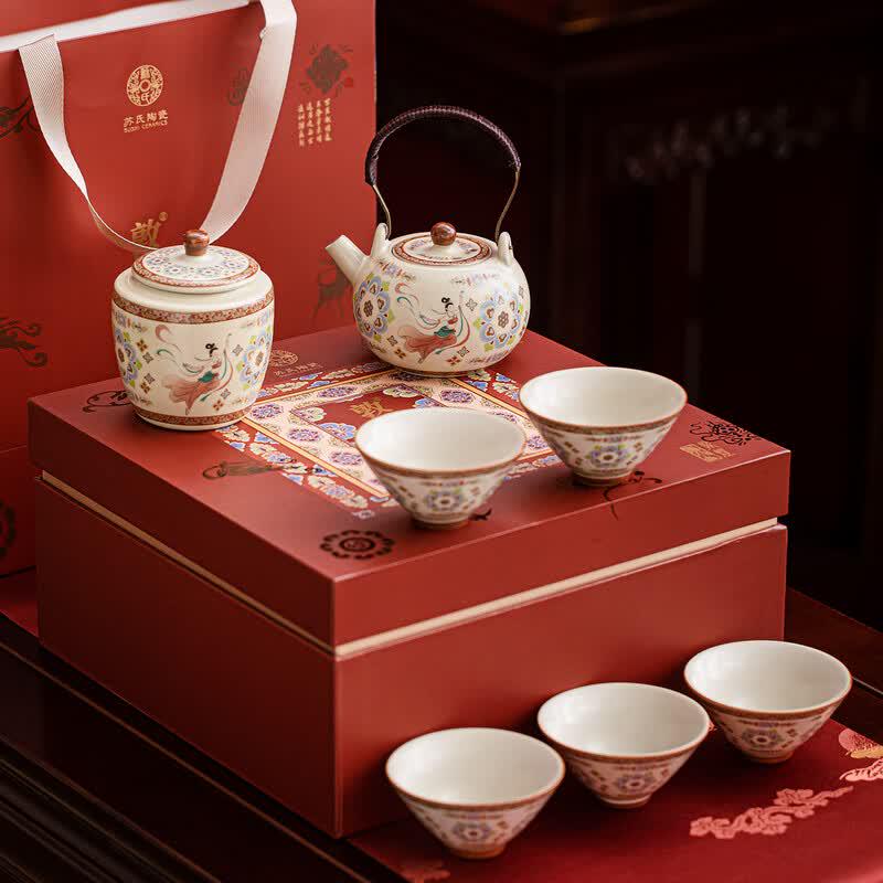 Su Shi Ceramics Dunhuang Ru Kiln Tea Set