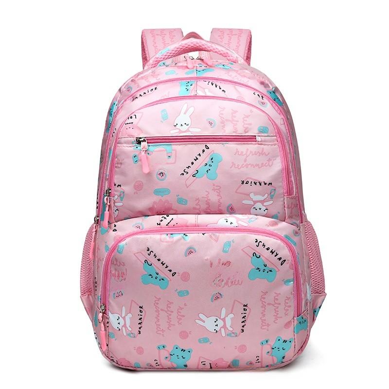 Rabbit Pattern Unisex Schoolbag Kids Backpack Compartment Breathable Lightweight