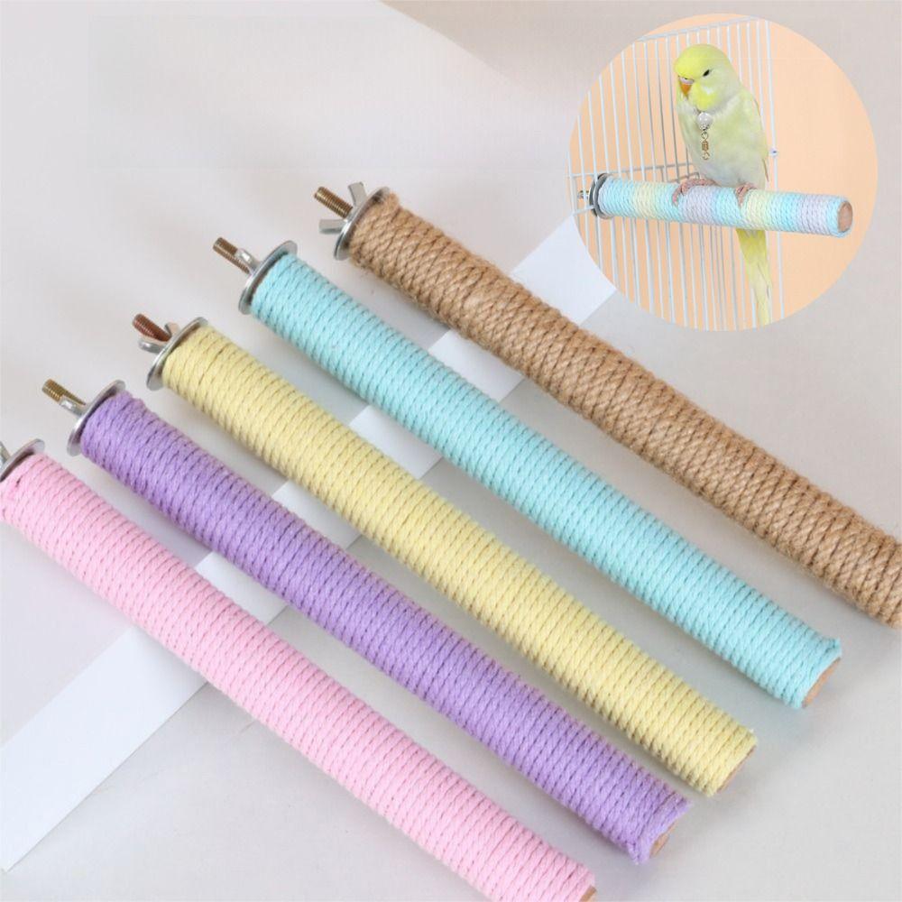 Colorful Parrot Standing Perch Comfortable Grip Bird Teeth Chew Pole Small Medium Birds