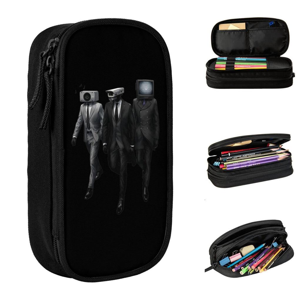 Skibidi Toilet Resistance Pencil Cases Cute Pen Box Bag Kids Big Capacity Office Gifts Pencilcases